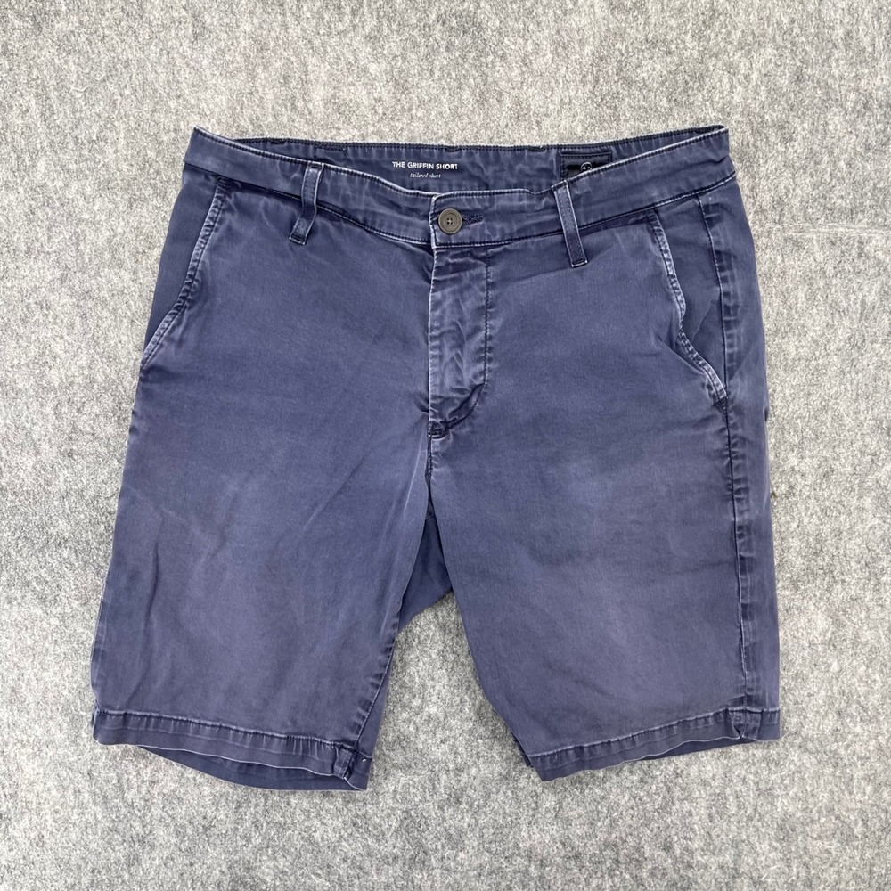 AG Adriano Goldschmied The Griffin Short Mens 29 Tailored Chino Shorts Navy Blue